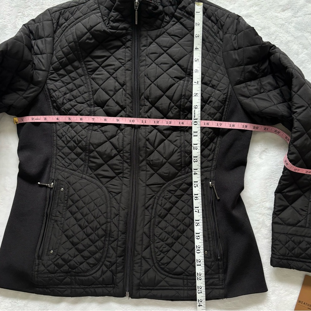 WEATHERPROOF Black Quilted Jacket with Side Stretch Panels--M - Picture 14 of 16